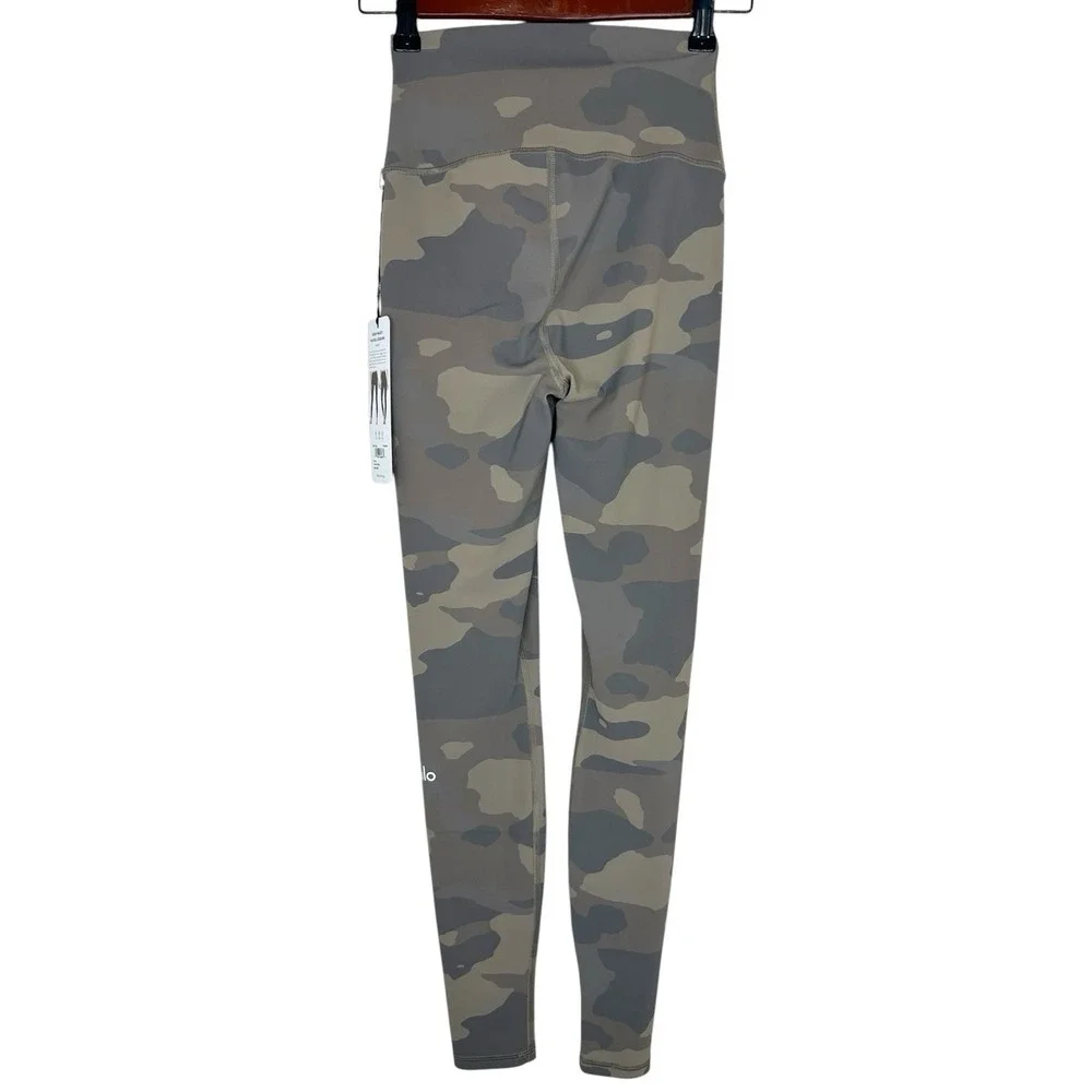 ALO Yoga High Waist Camo Vapor Leggings Putty Camouflage XXS NWT W5635R Earthy